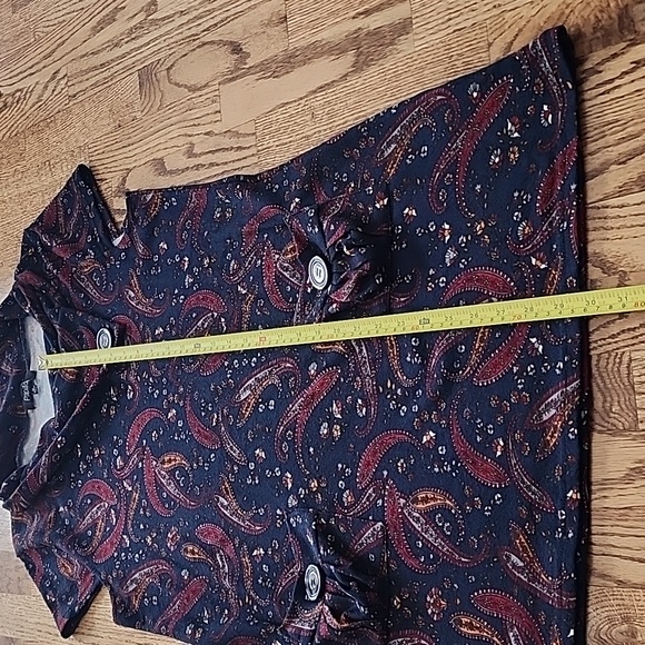 (XL) Papillon Paisley Print Cowl Neck Sweater Dress with Pockets Cozy Seasonal - Picture 4 of 7